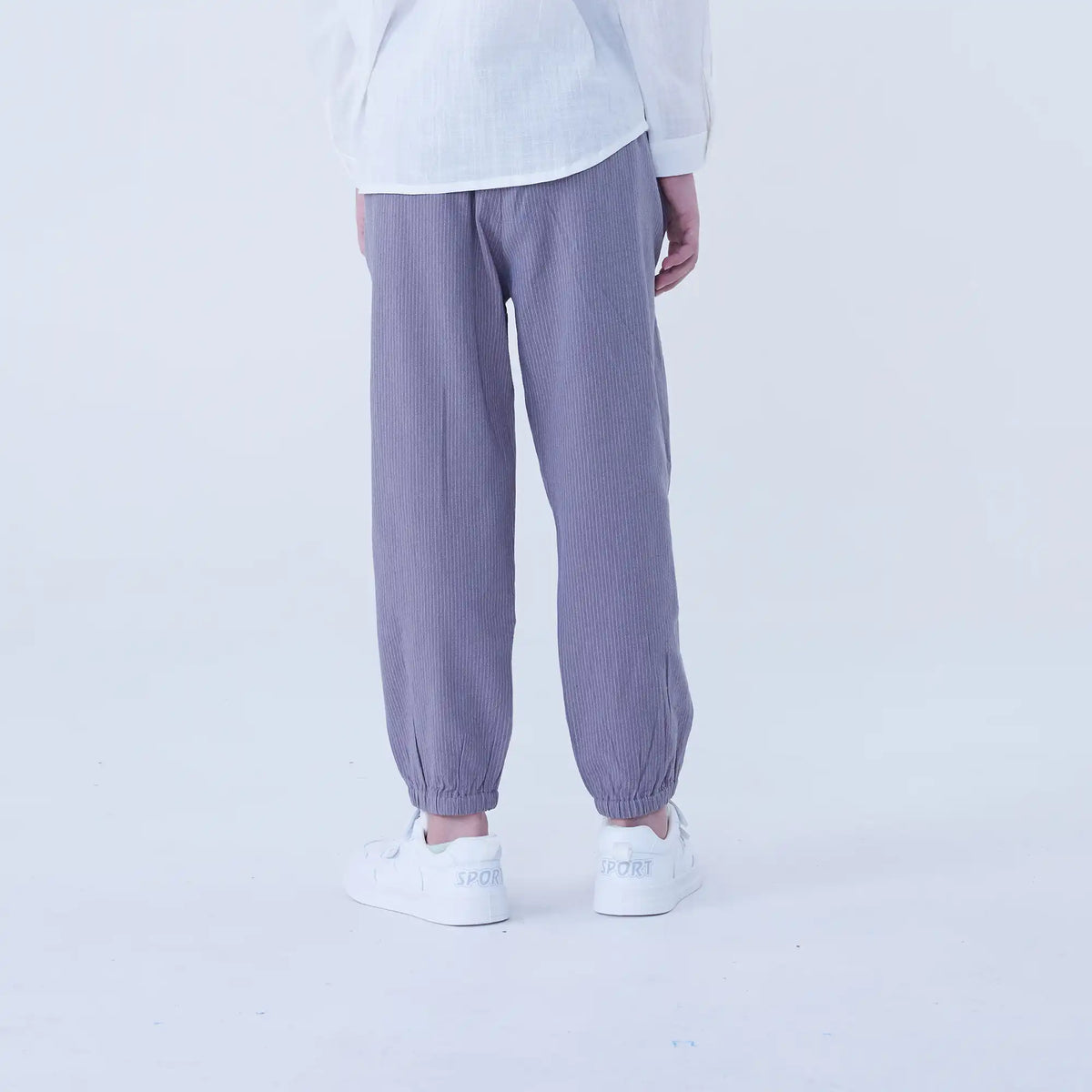 Ankle-Tied Linen Pants For Boys Image