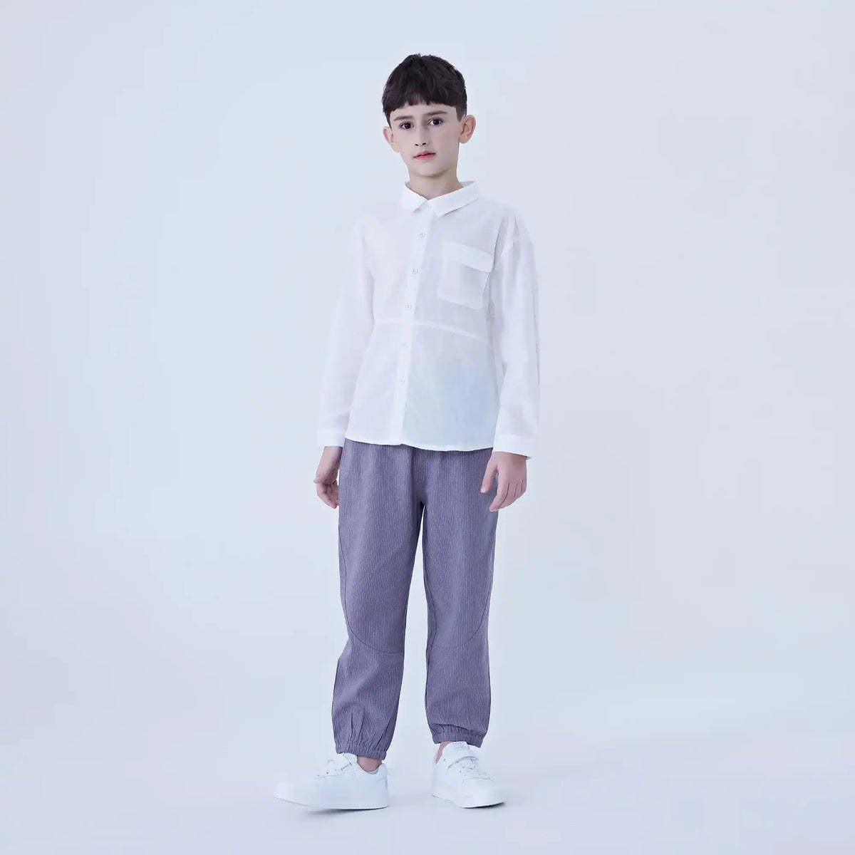 Ankle-Tied Linen Pants For Boys Image