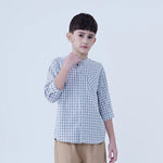 Checked Linen Shirt For Boys Image