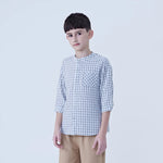 Checked Linen Shirt For Boys Image