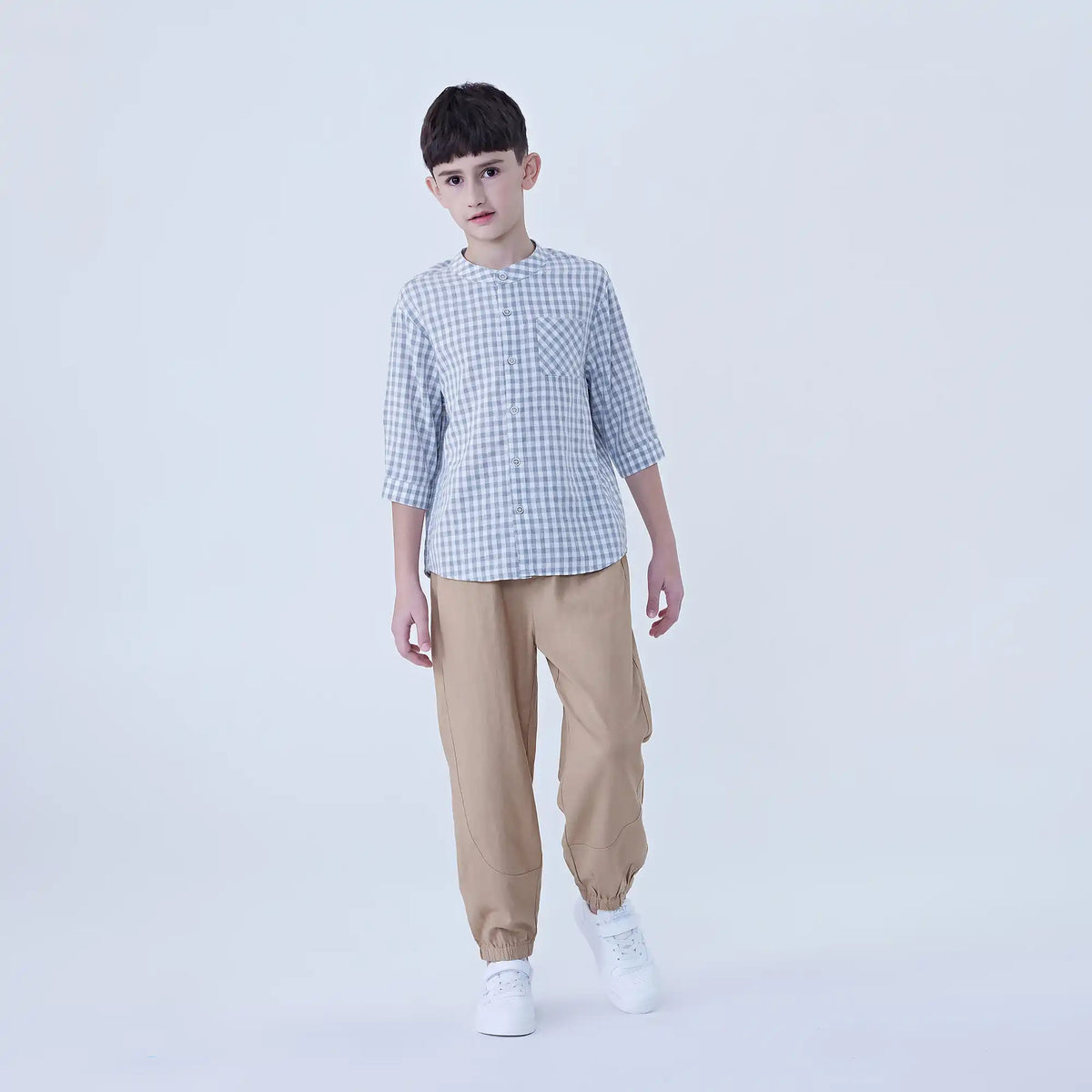 Ankle-Tied Linen Pants For Boys Image