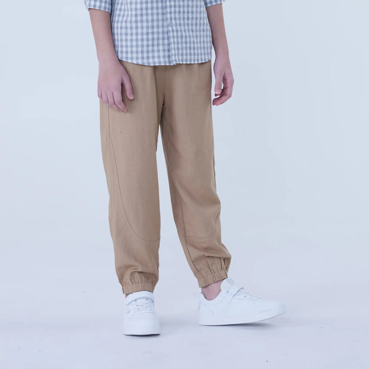 Ankle-Tied Linen Pants For Boys Image