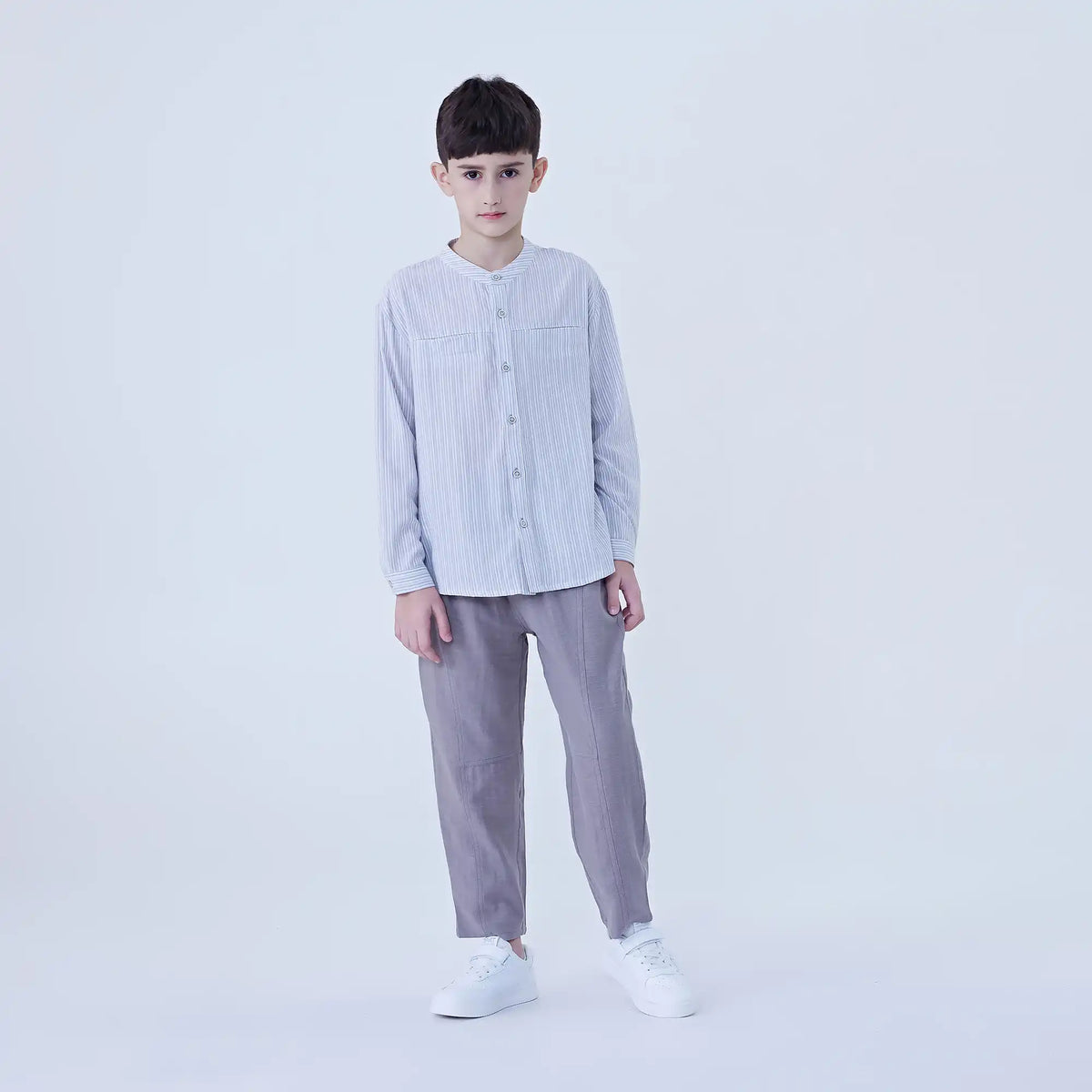 Striped Linen Shirt For Boys Image