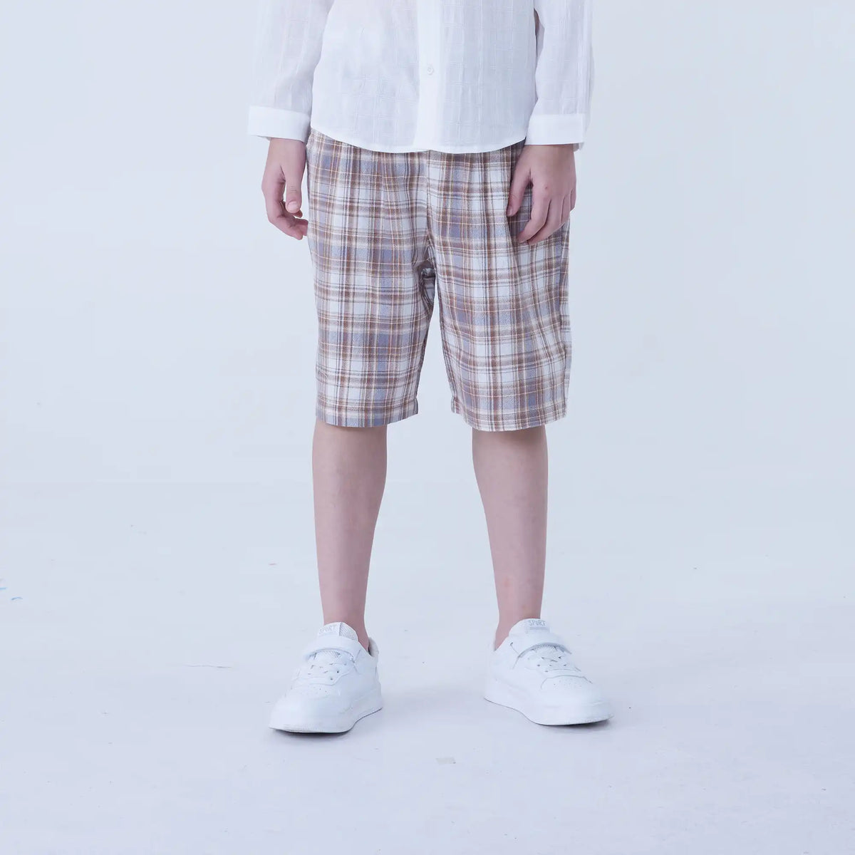 Coffee Ordinary Linen Shorts For Boys Image
