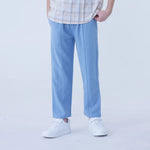 Gray Blue Ordinary Linen Pants For Boys Image