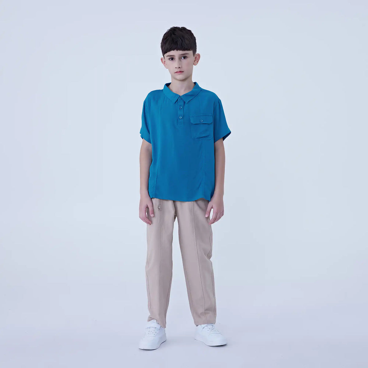Plain Linen Blouse For Boys Image