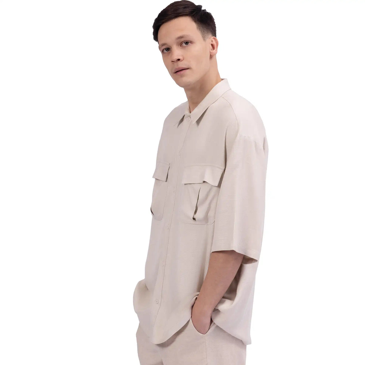 Plain Linen Shirt For Men Image