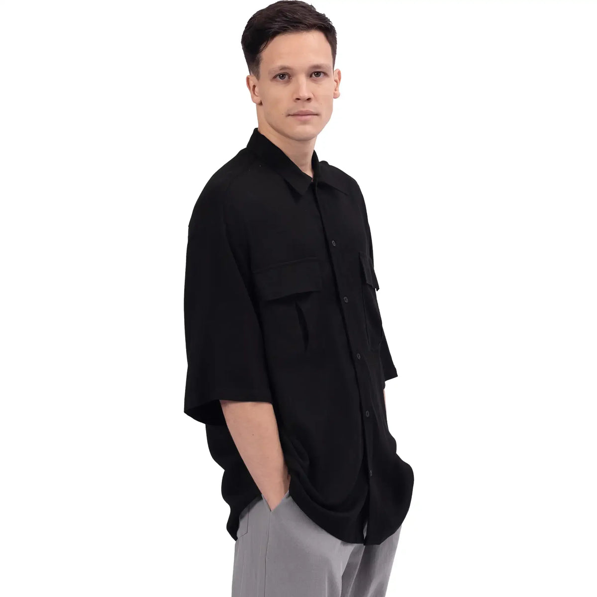 Plain Linen Shirt For Men Image