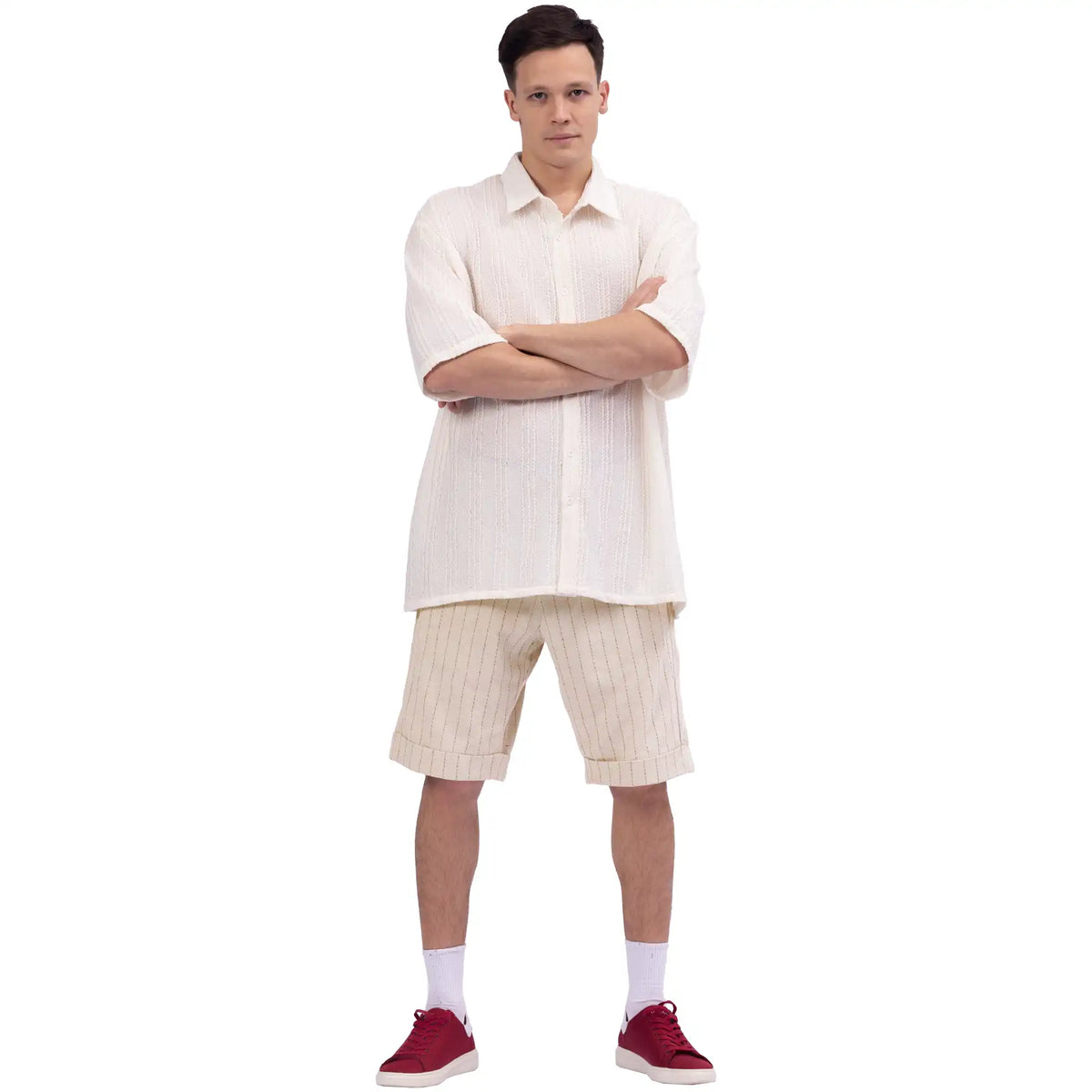 Jacquard Linen Shirt For Men Image