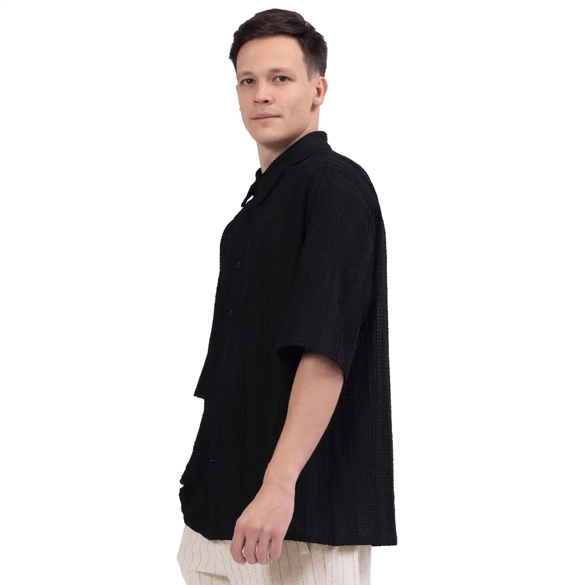 Jacquard Linen Shirt For Men Image