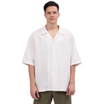 White Striped Linen Shirt For Men Image