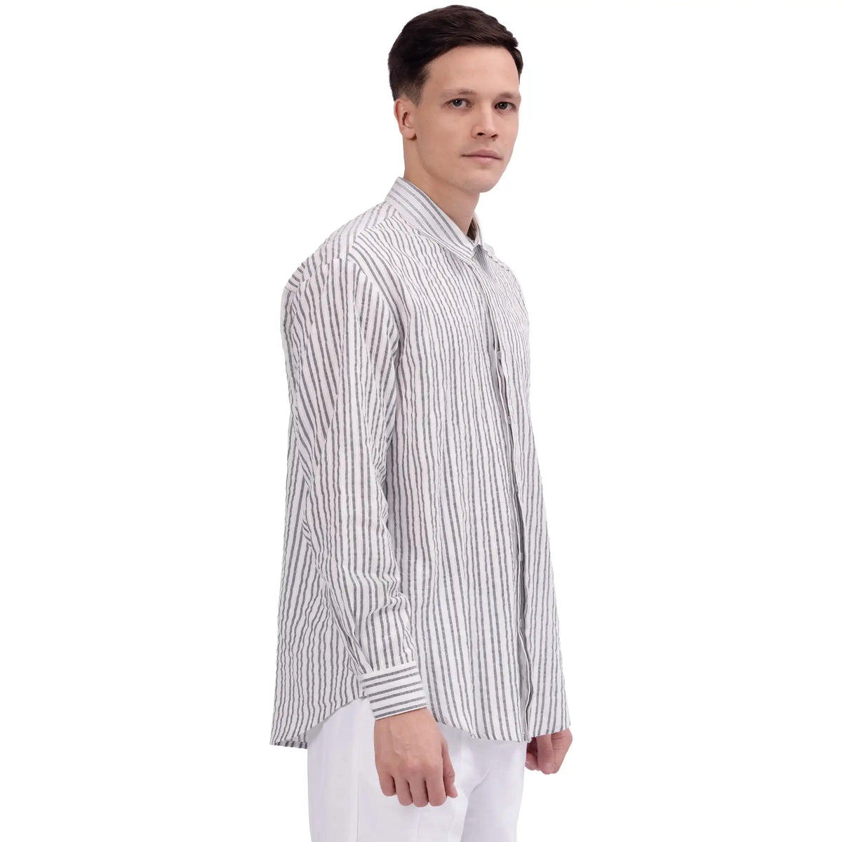Striped Linen Shirt For Men Image