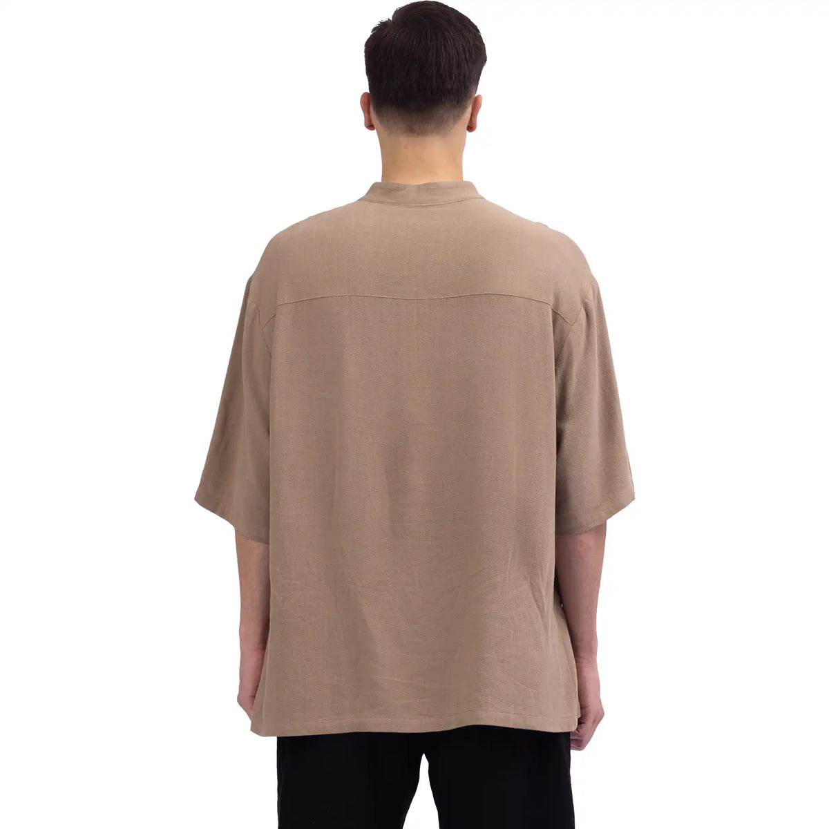 Plain Linen Blouse For Men Image