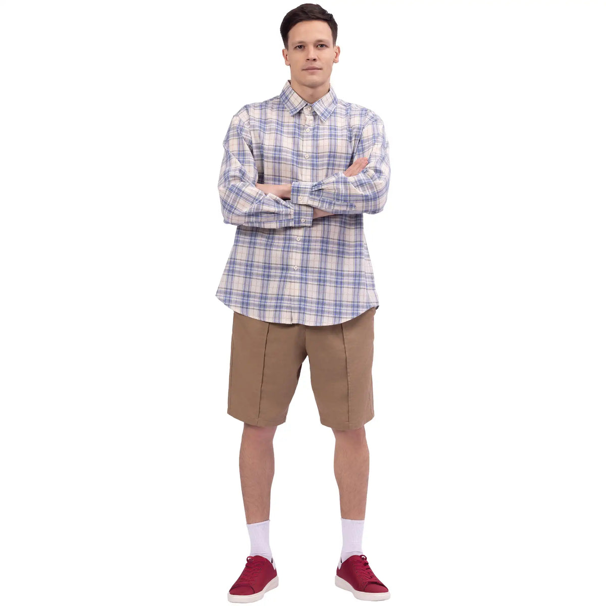 Checked Linen Shirt For Men Image