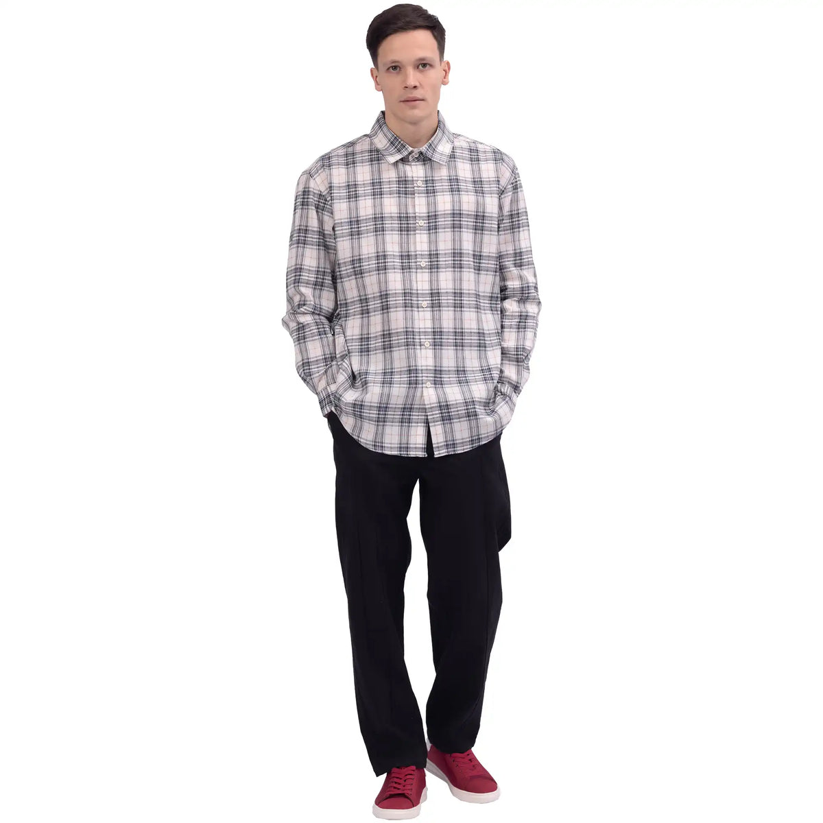Checked Linen Shirt For Men Image