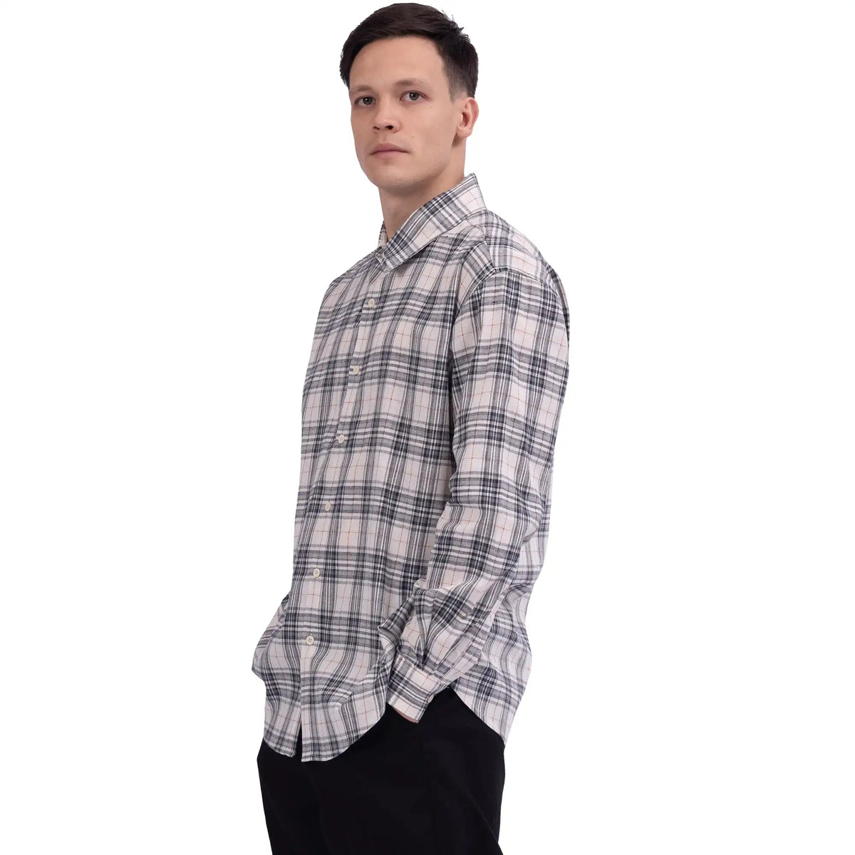 Checked Linen Shirt For Men Image