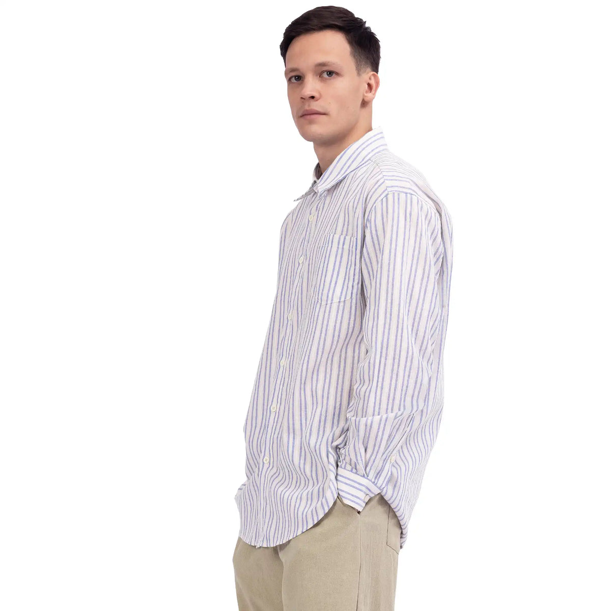Striped Linen Shirt For Men Image