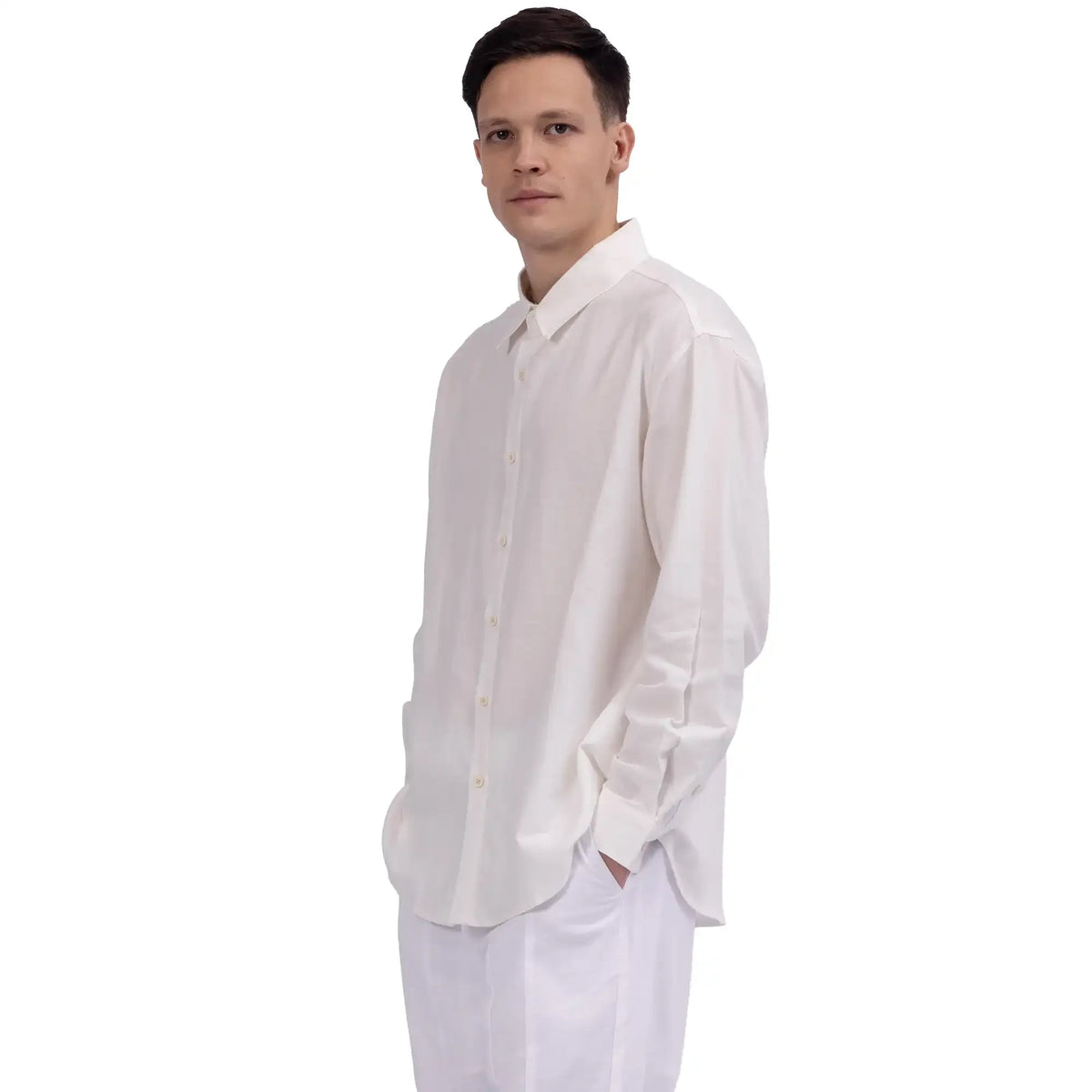 Plain Linen Shirt For Men Image