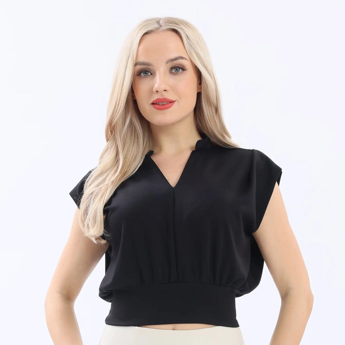 Black Plain Basic T.Shirt For Women Image