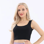 Black Plain Basic Vest For Women Image