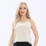 Beige Plain Basic Blouse For Women Image