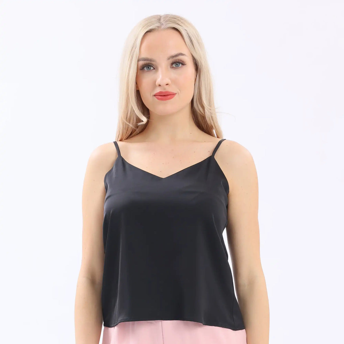 Black Plain Basic Blouse For Women Image