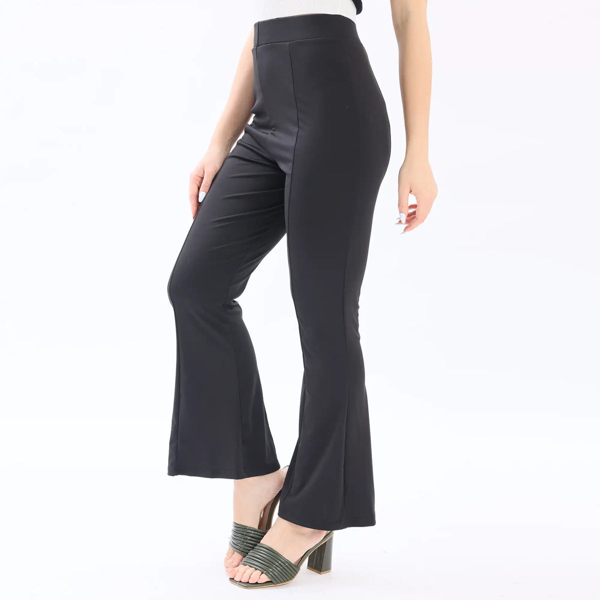 Bell-Bottom Basic Pants For Women Image