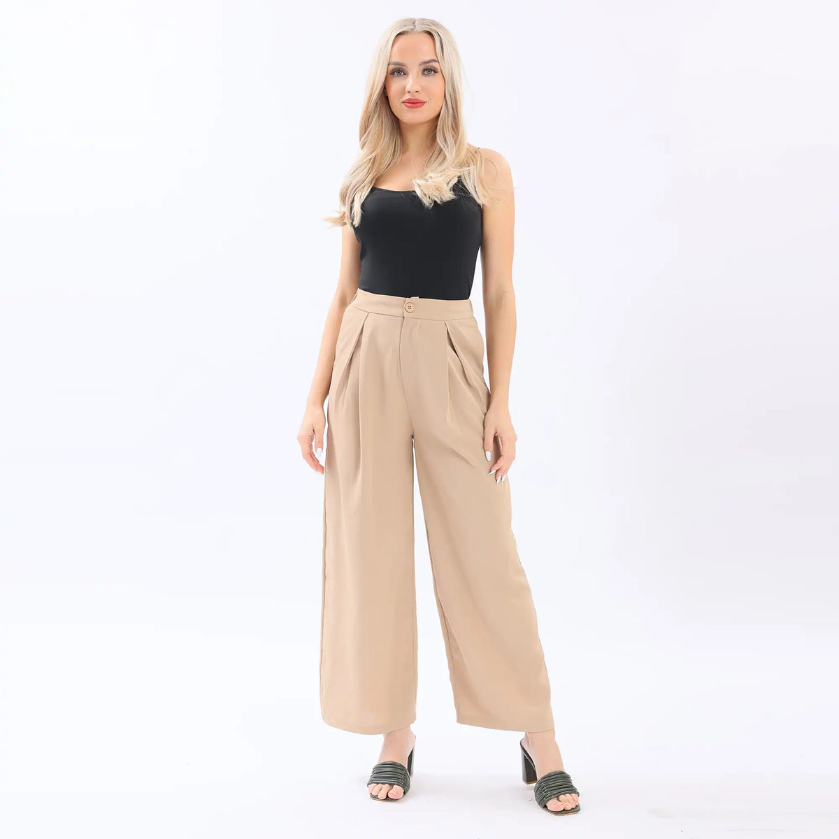 Wide-Leg Basic Pants For Women Image