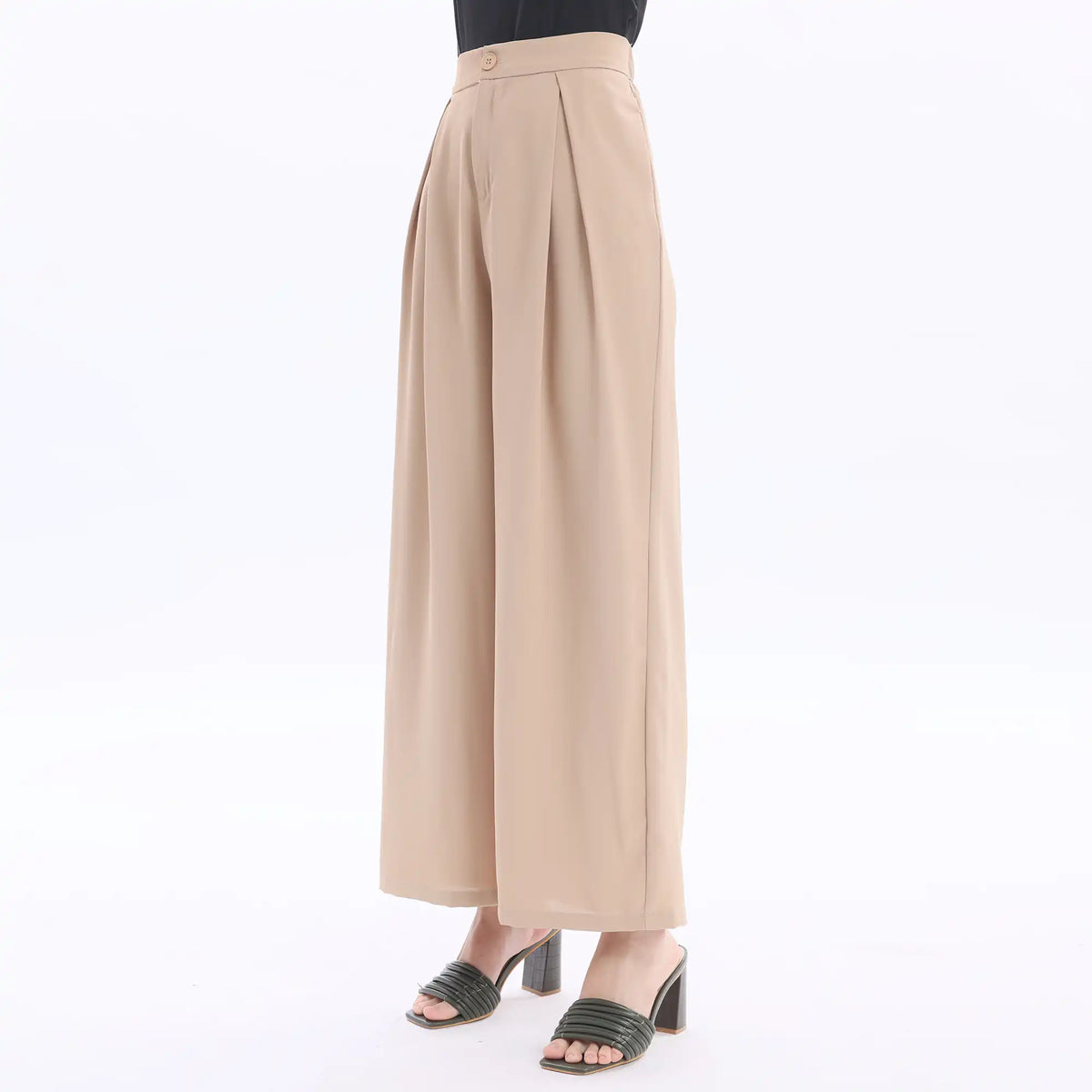 Wide-Leg Basic Pants For Women Image