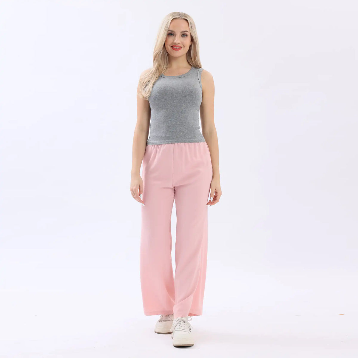 Wide-Leg Basic Pants For Women Image