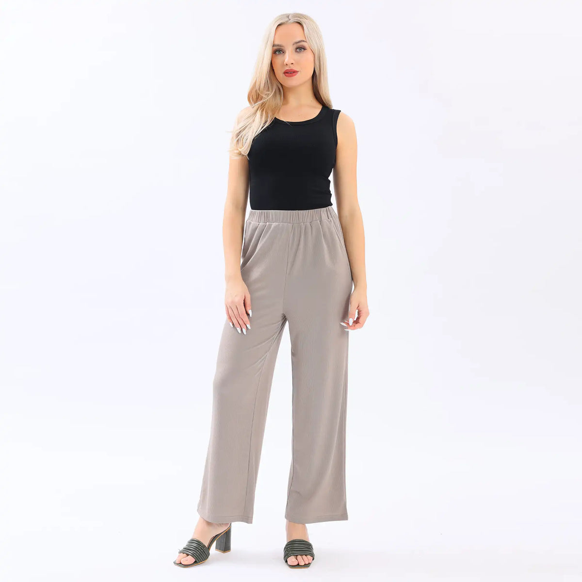 Wide-Leg Basic Pants For Women Image