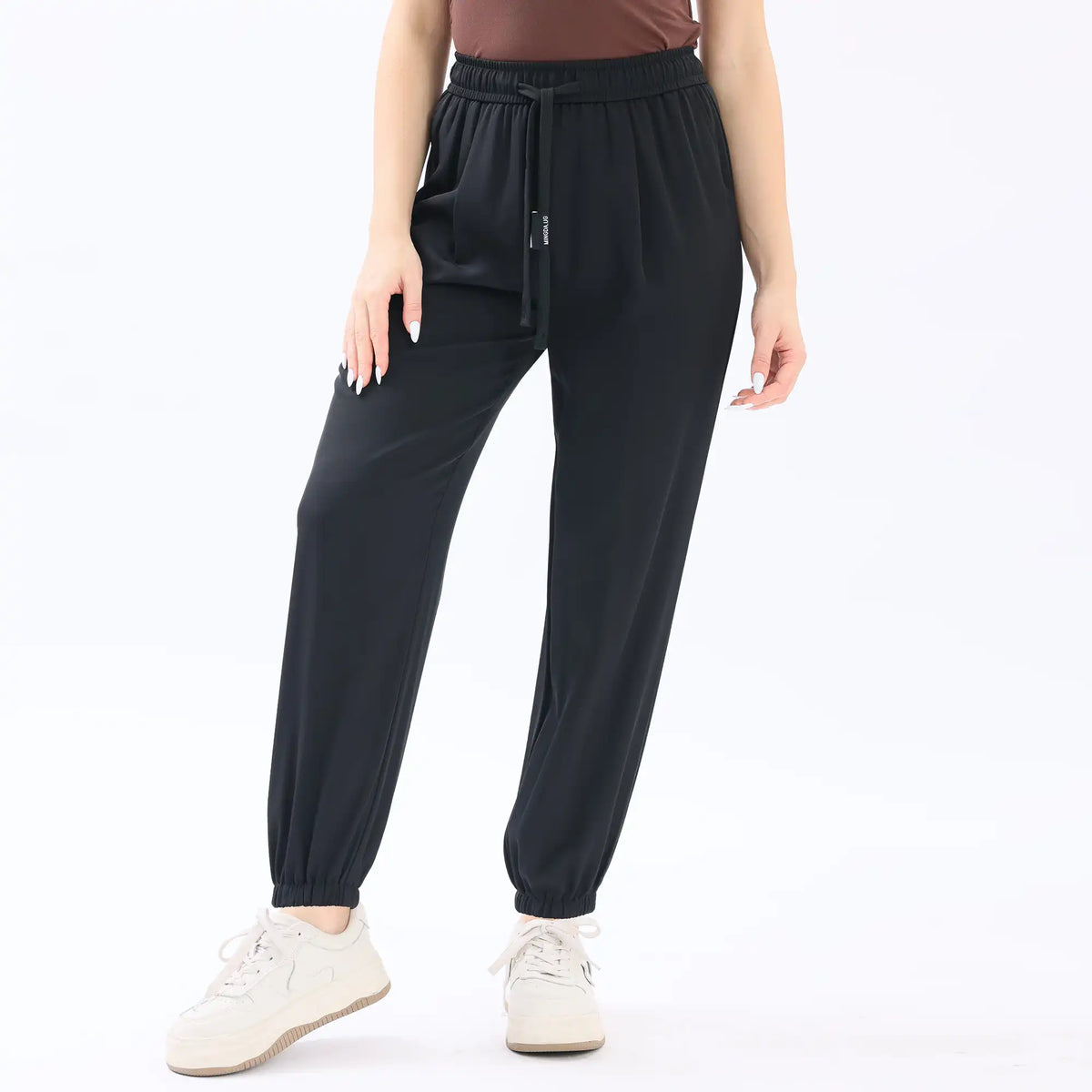 Ankle-Tied Basic Pants For Women Image