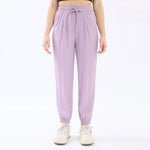 Light Purple Ankle-Tied Basic Pants For Women Image