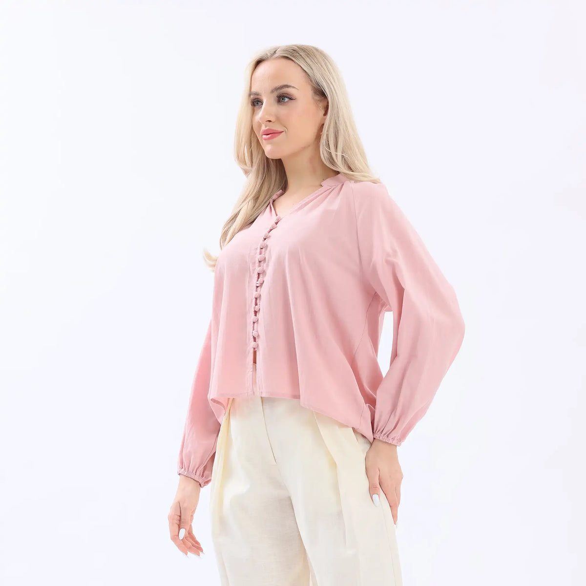 Plain Linen Shirt For Women Image