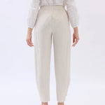 Ankle-Tied Linen Pants For Women Image