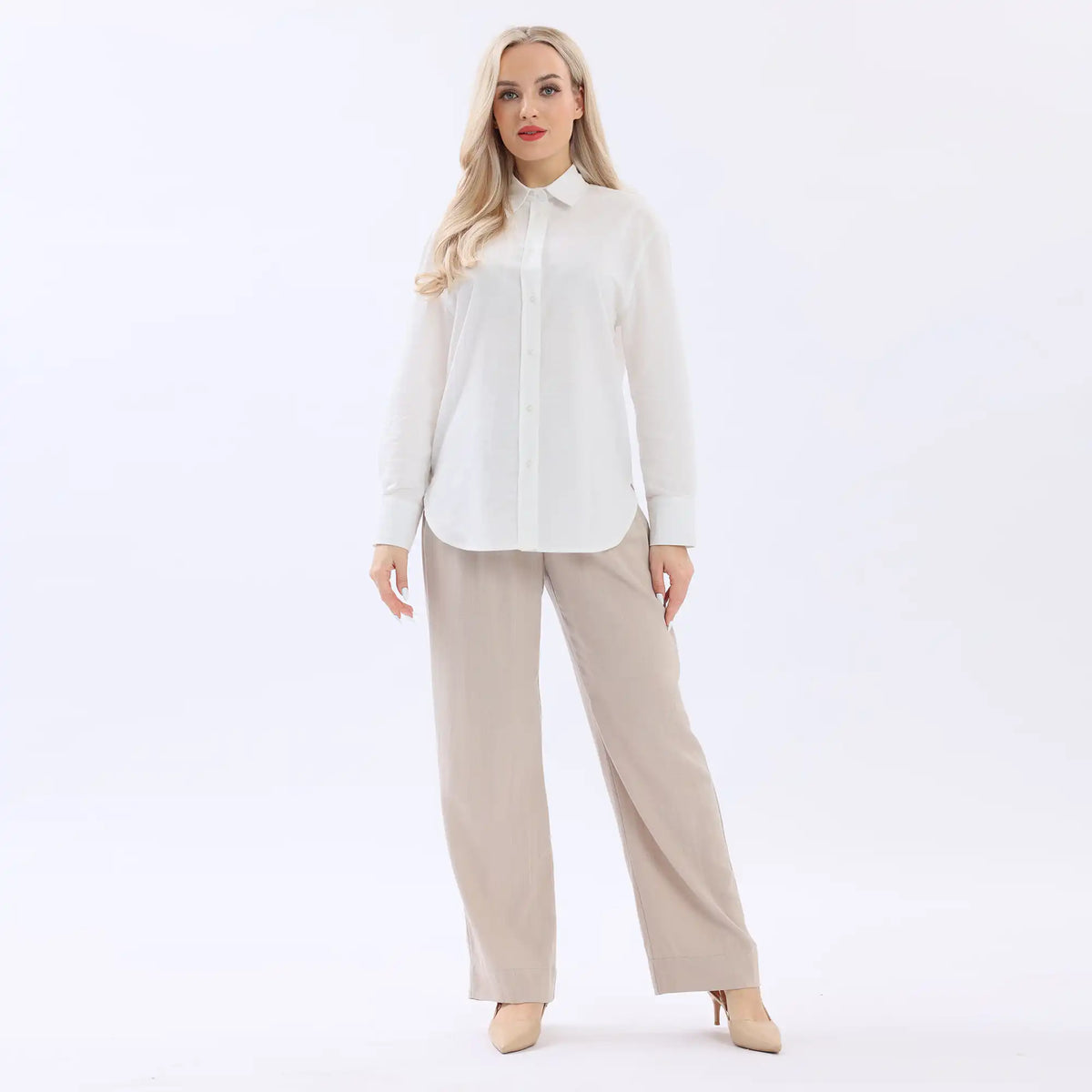 Plain Linen Shirt For Women Image