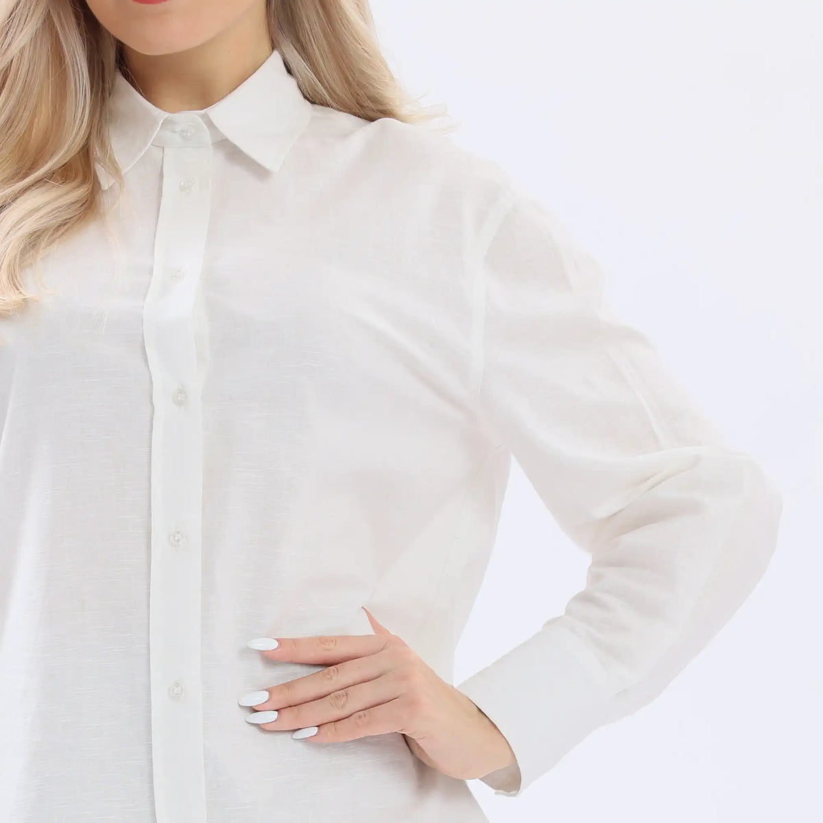 Plain Linen Shirt For Women Image