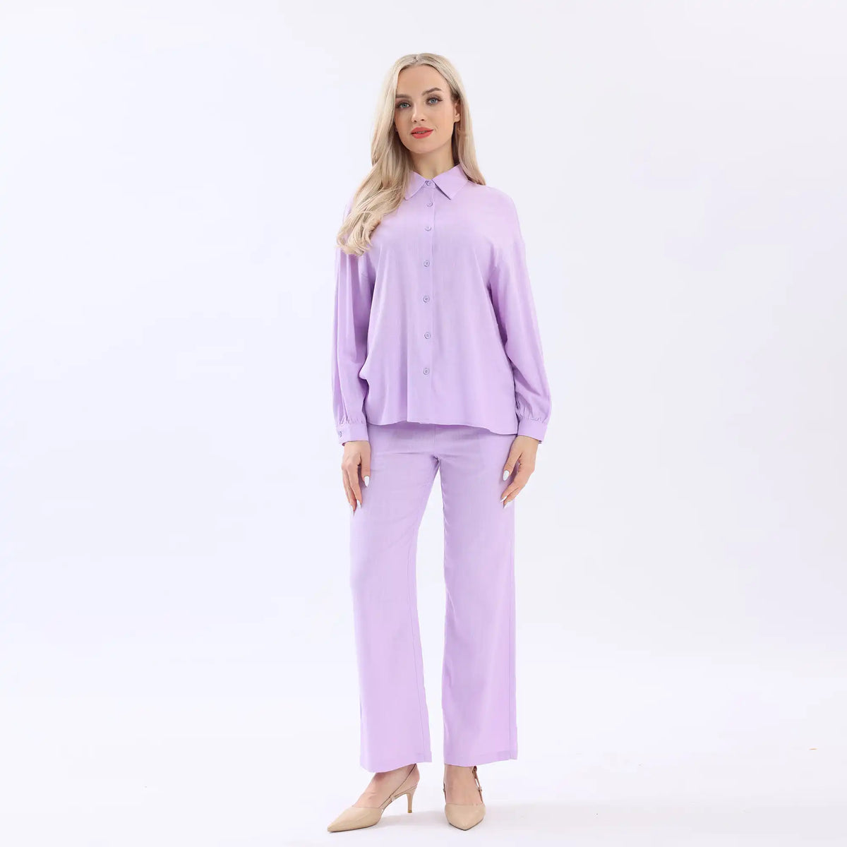 Plain Linen Shirt For Women Image
