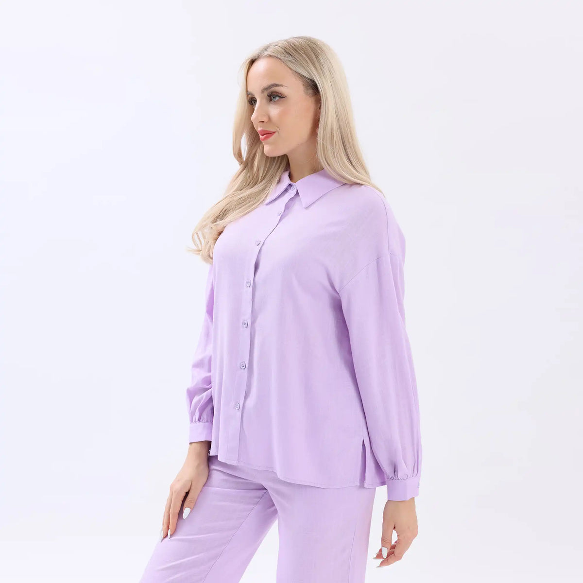 Plain Linen Shirt For Women Image