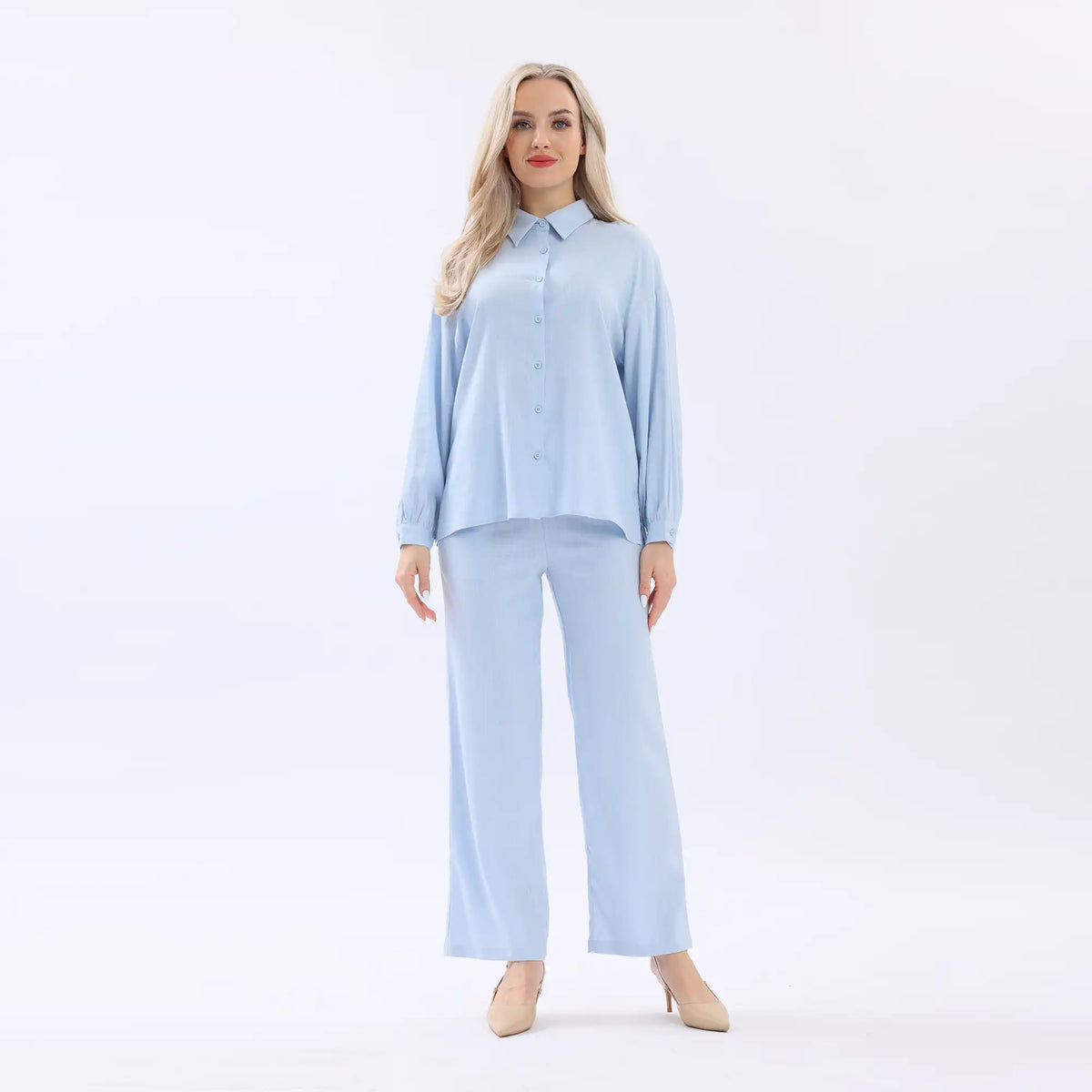 Plain Linen Shirt For Women Image