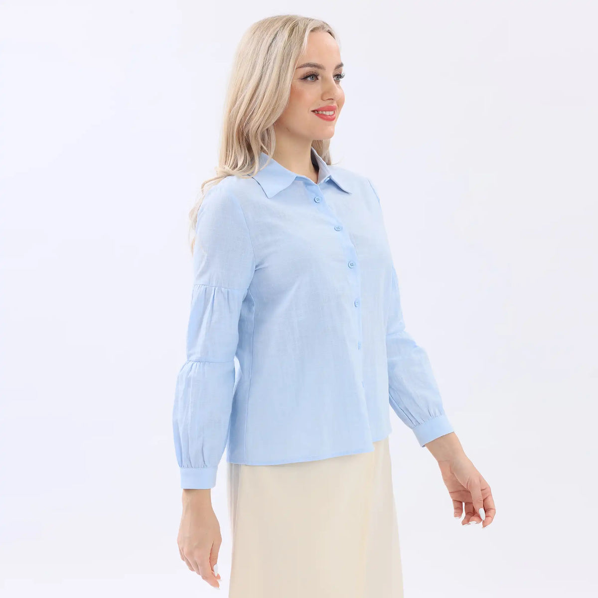 Plain Linen Shirt For Women Image