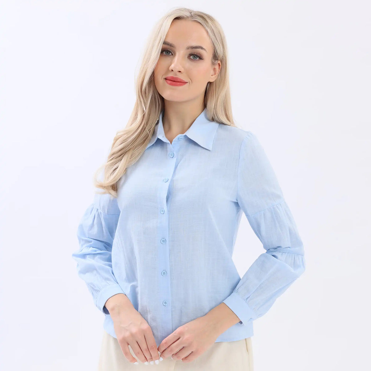 Plain Linen Shirt For Women Image