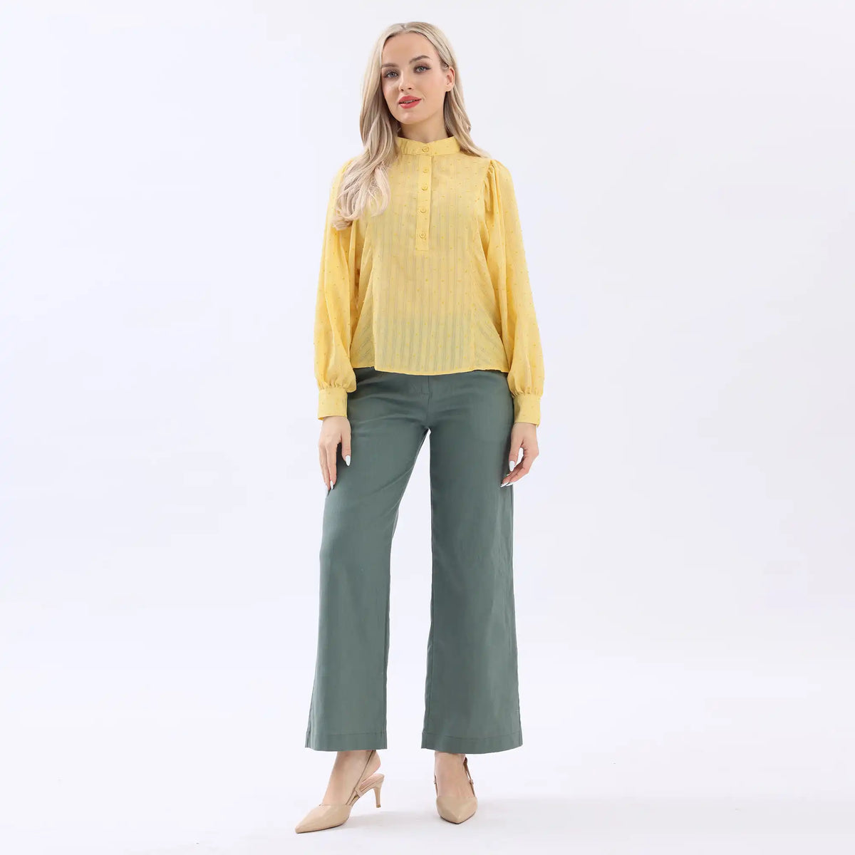 Jacquard Linen Blouse For Women Image