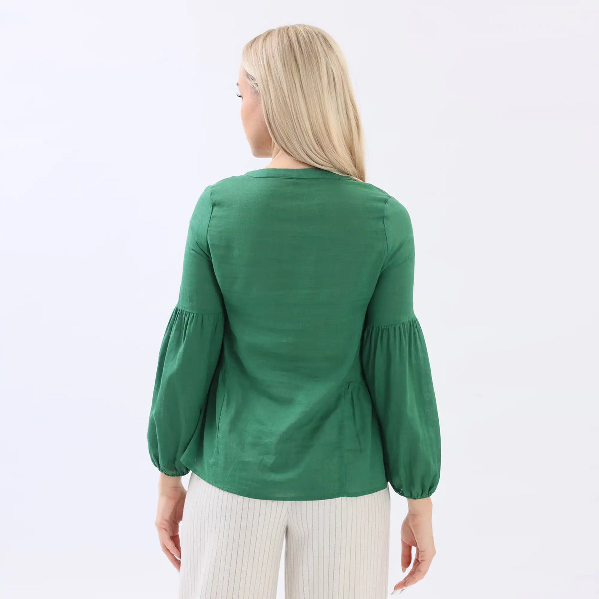 Plain Linen Blouse For Women Image