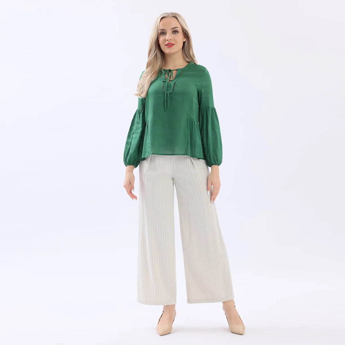 Plain Linen Blouse For Women Image