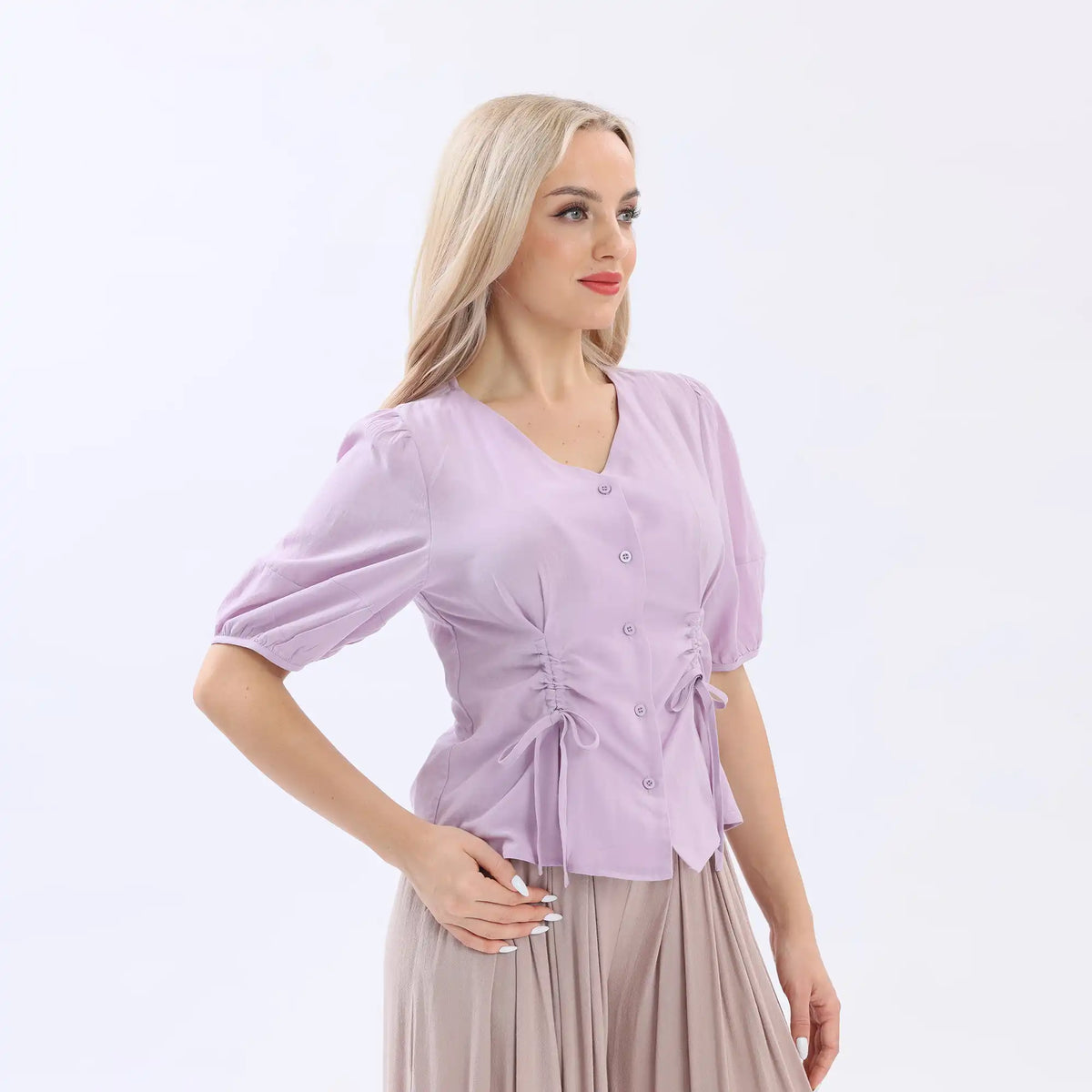 Plain Linen Shirt For Women Image