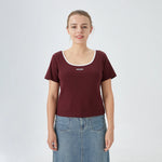 Maroon Printed Street Look T.Shirt For Women Image