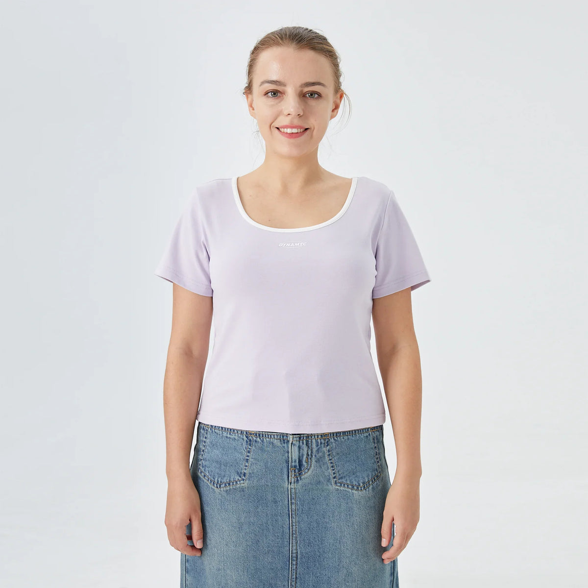 Purple Printed Street Look T.Shirt For Women Image