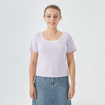 Purple Printed Street Look T.Shirt For Women Image