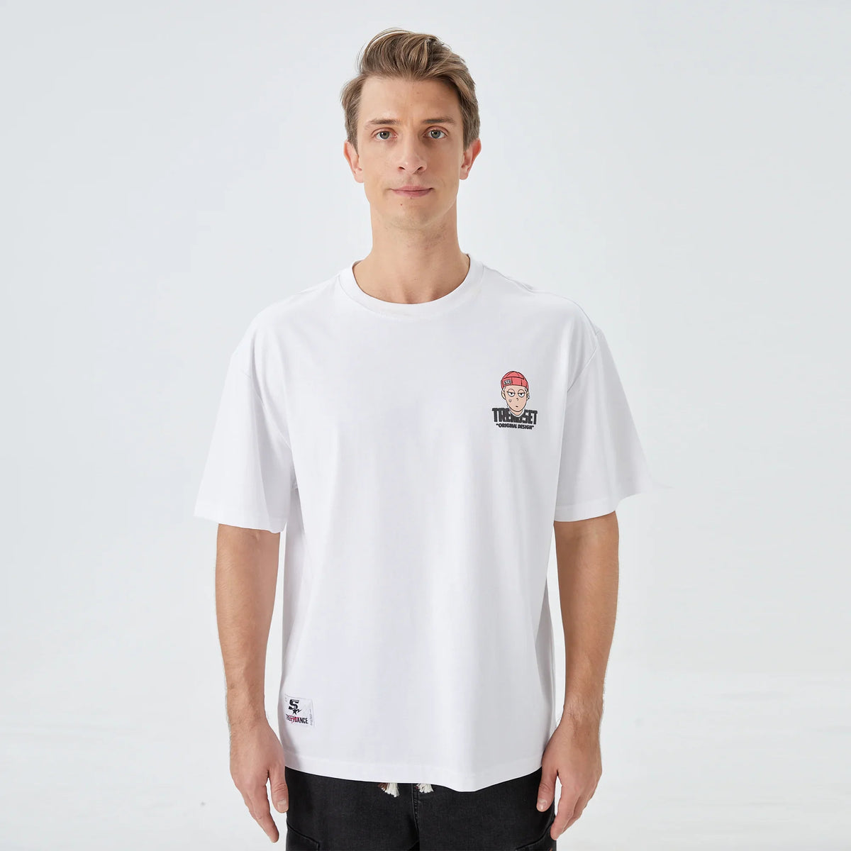 Bleached White Printed Street Look T.Shirt For Men Image